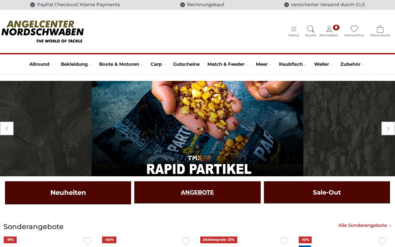 angelcenter-nordschwaben.de &ndash; XONIC-Referenz
