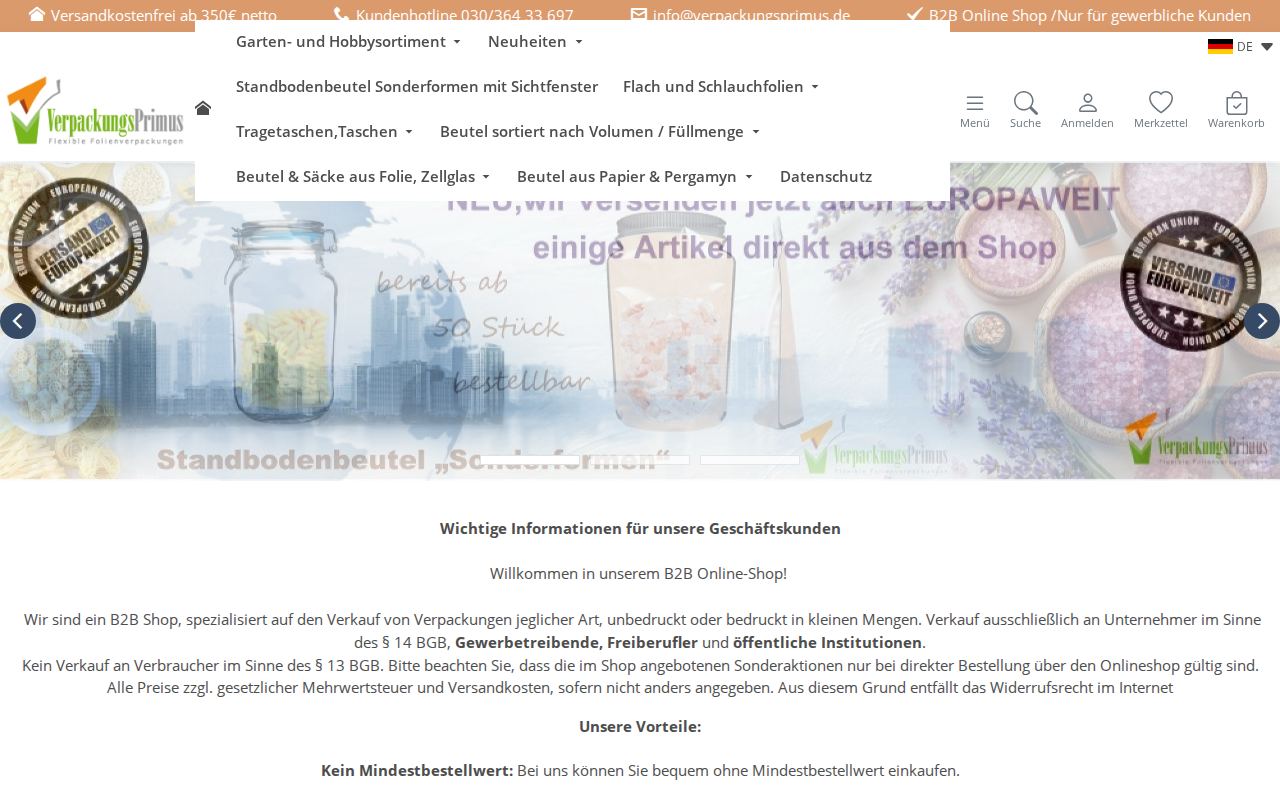 beutel-folien-shop.de &ndash; XONIC-Referenz
