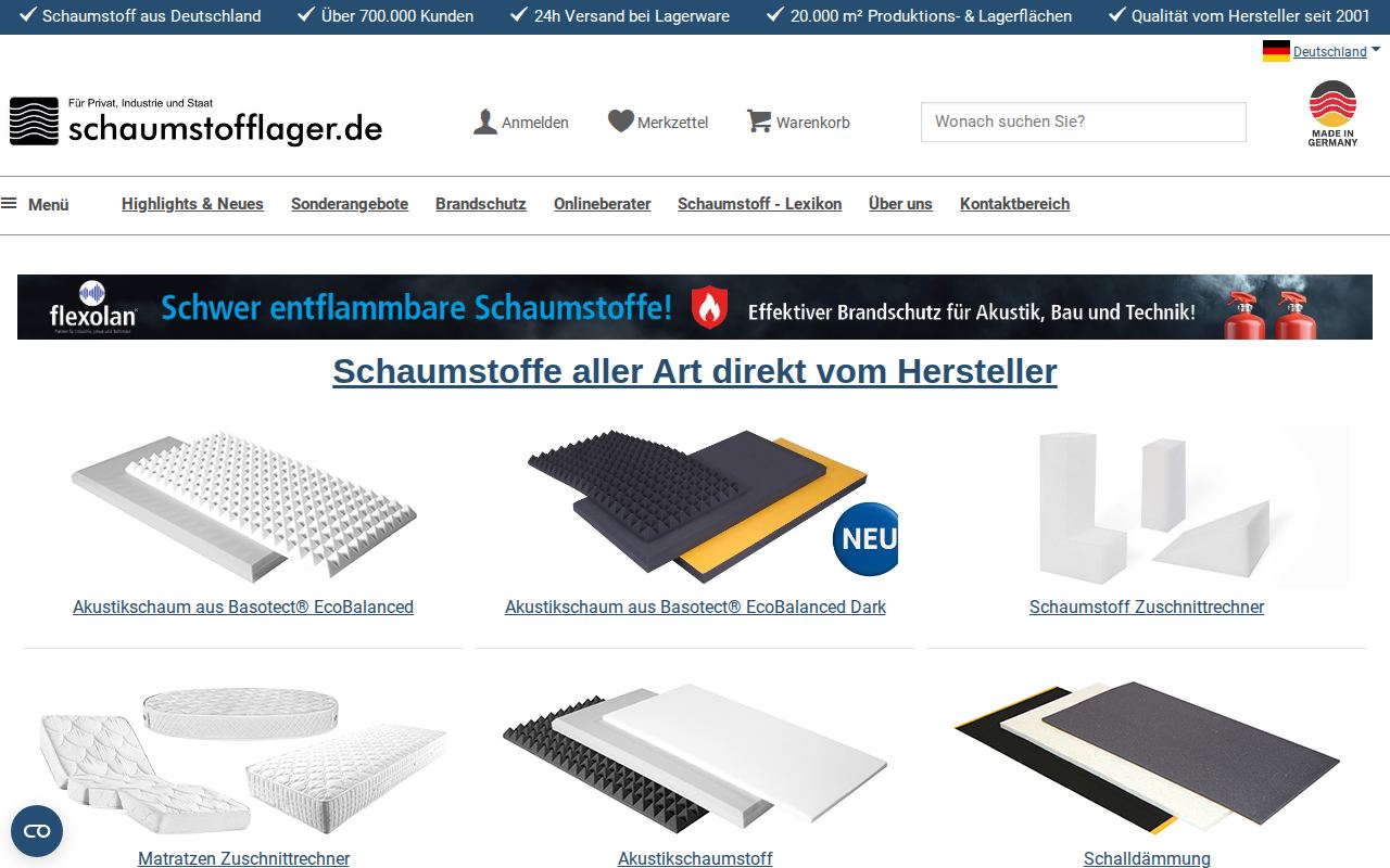 schaumstofflager.de &ndash; XONIC-Referenz