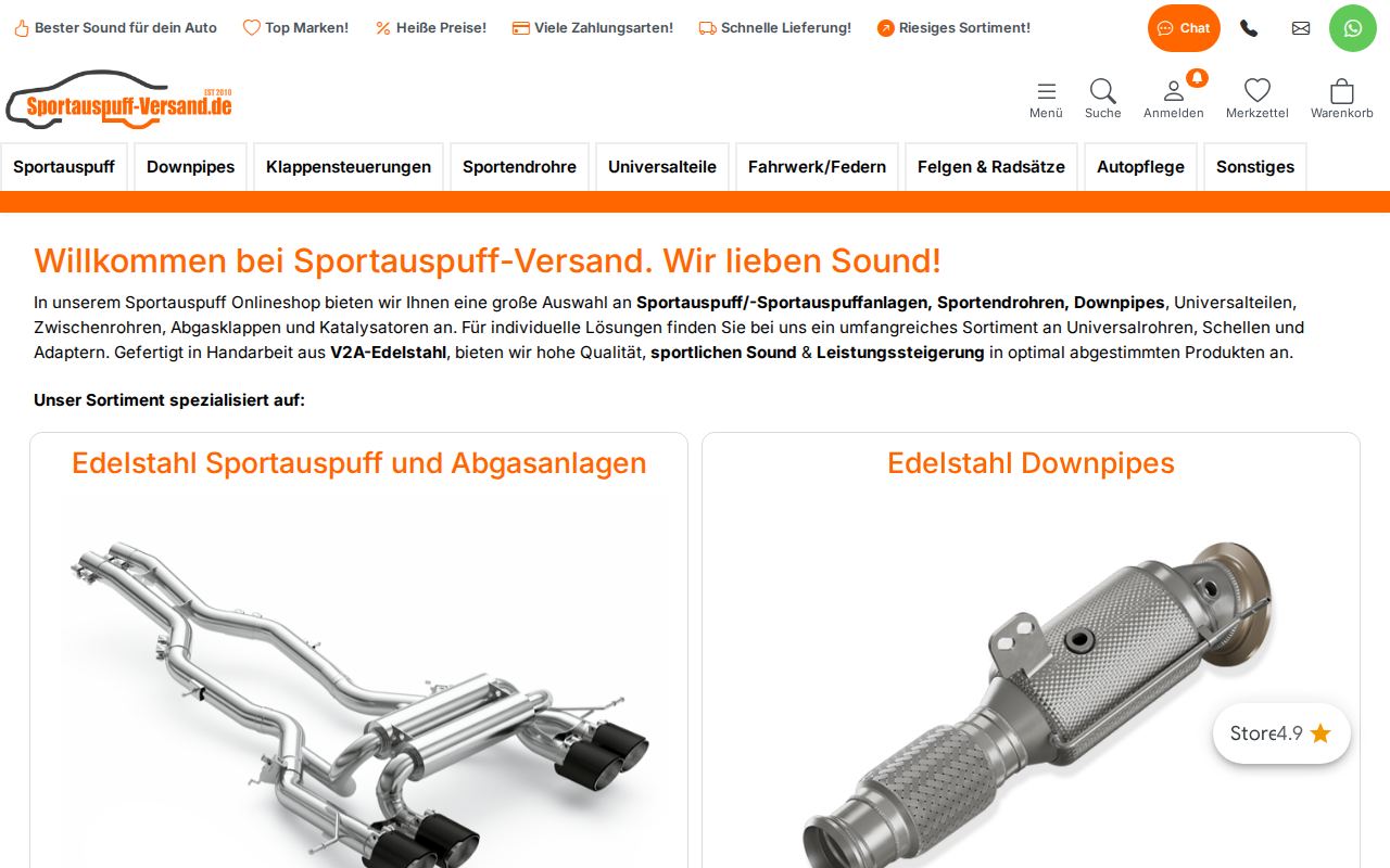 sportauspuff-versand.de &ndash; XONIC-Referenz